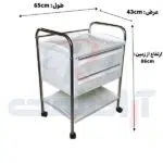 ترالی پانسمان دو کشو - ترالی مطب مدل 850 آراصنعت - Image 2